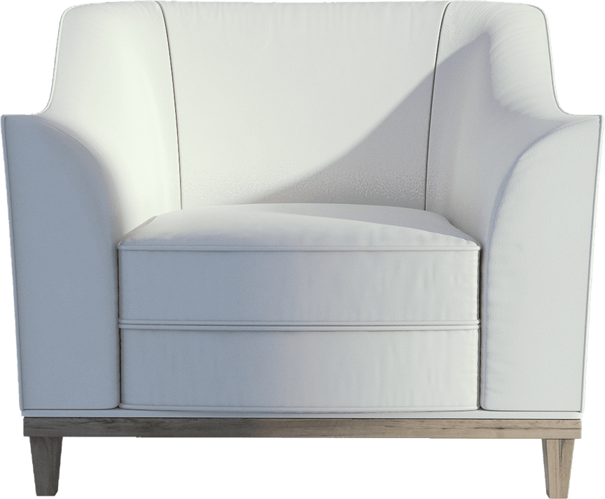 Armchair White Leather PNG