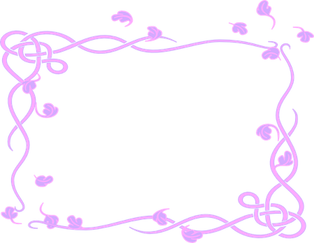 Elegant Purple Flower Border PNG