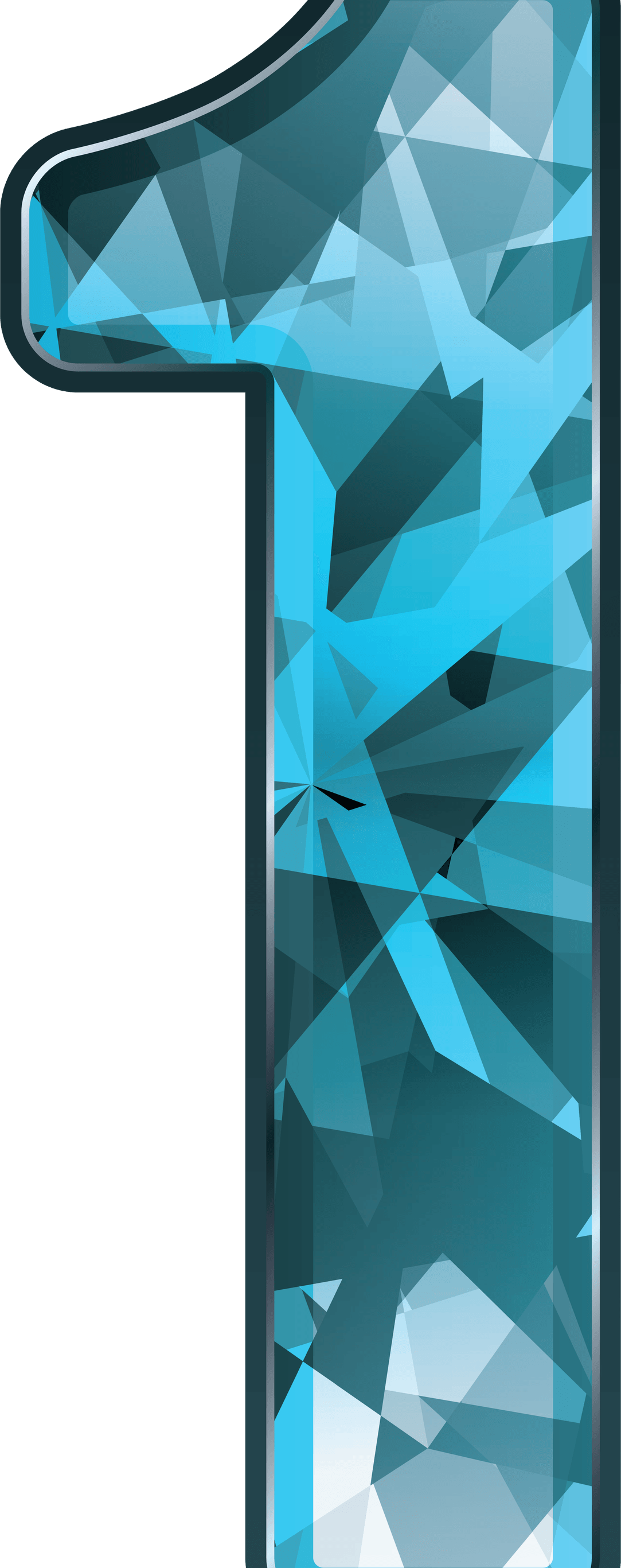 Blue Number PNG