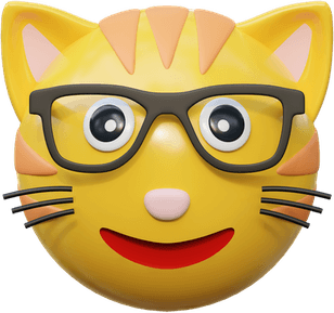 Nerd Cat PNG