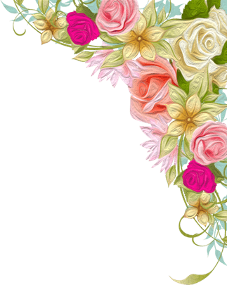 Colourful Flower Border PNG