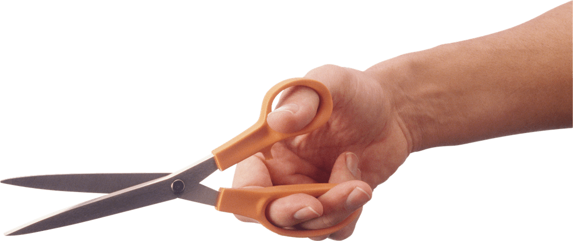 Hand With Scissors PNG