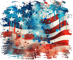 Watercolor American Flag PNG