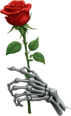 Skeleton Hand Holding Rose PNG