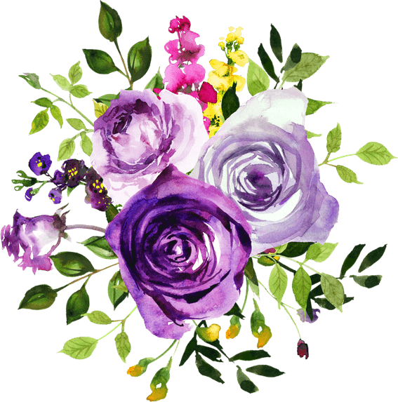 Watercolor Purple Flower PNG