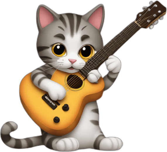Guitar Cat PNG