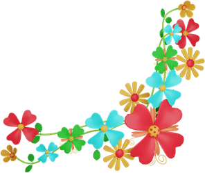 3d Flower Border PNG