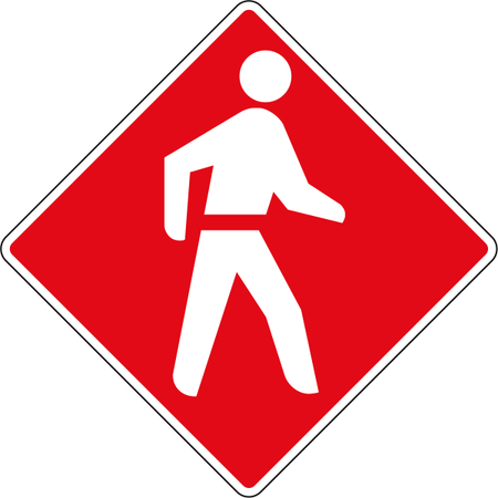 Pedestrian Hand Sign PNG
