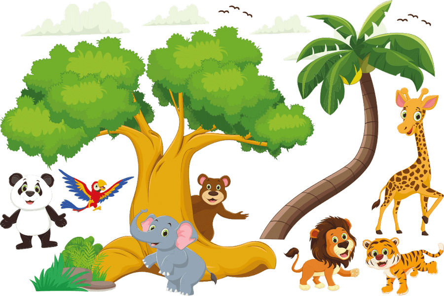 Cartoon Jungle Tree PNG