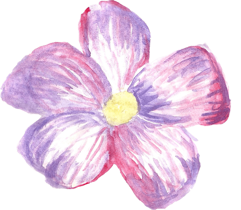 Watercolor Purple Flower PNG