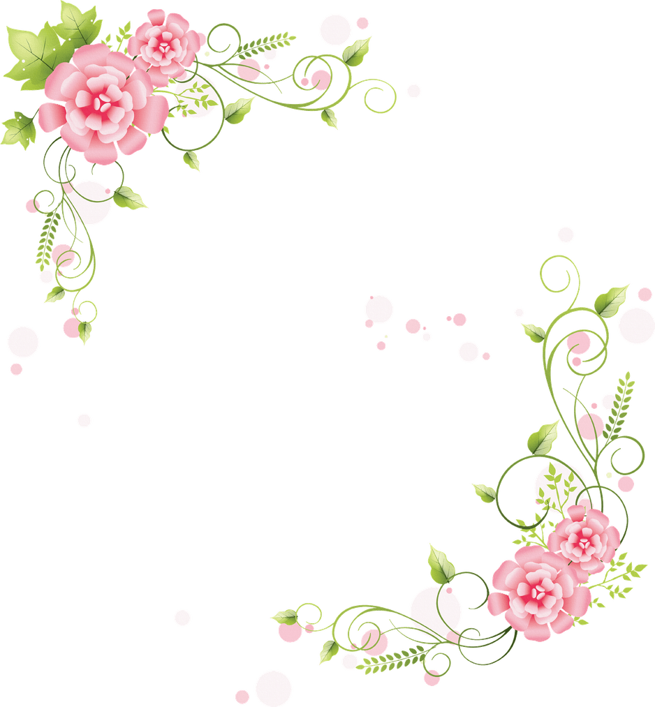 Pink Flowers Border PNG