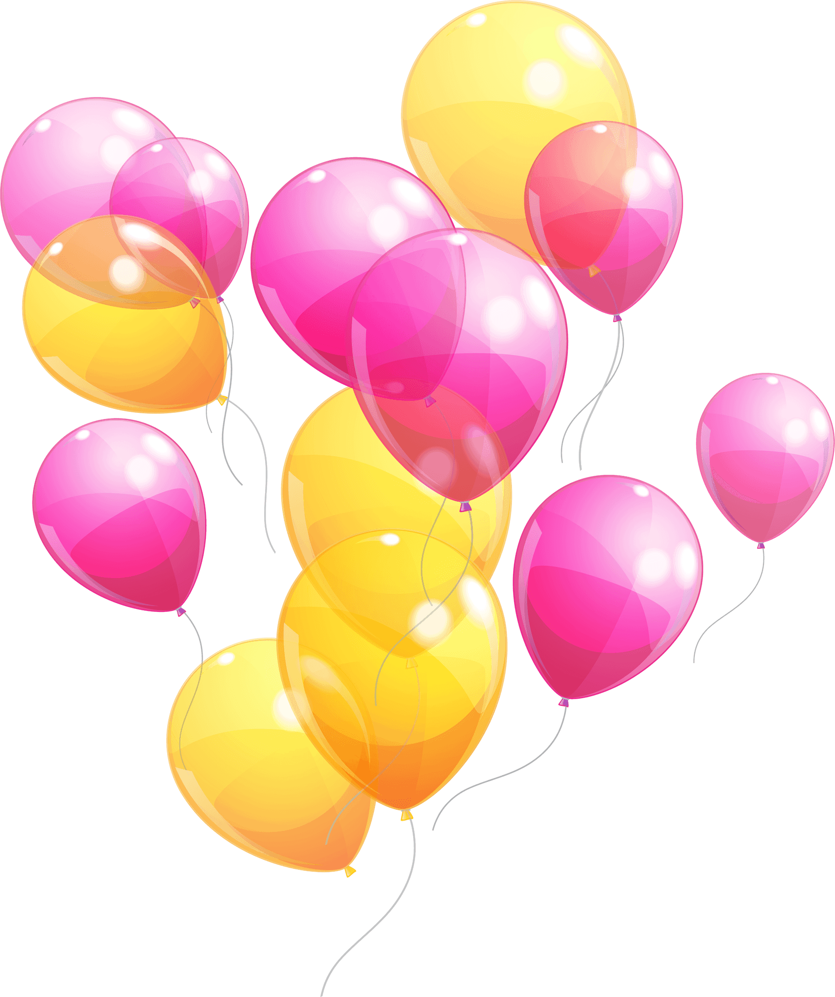 Pink And Gold Balloons PNG
