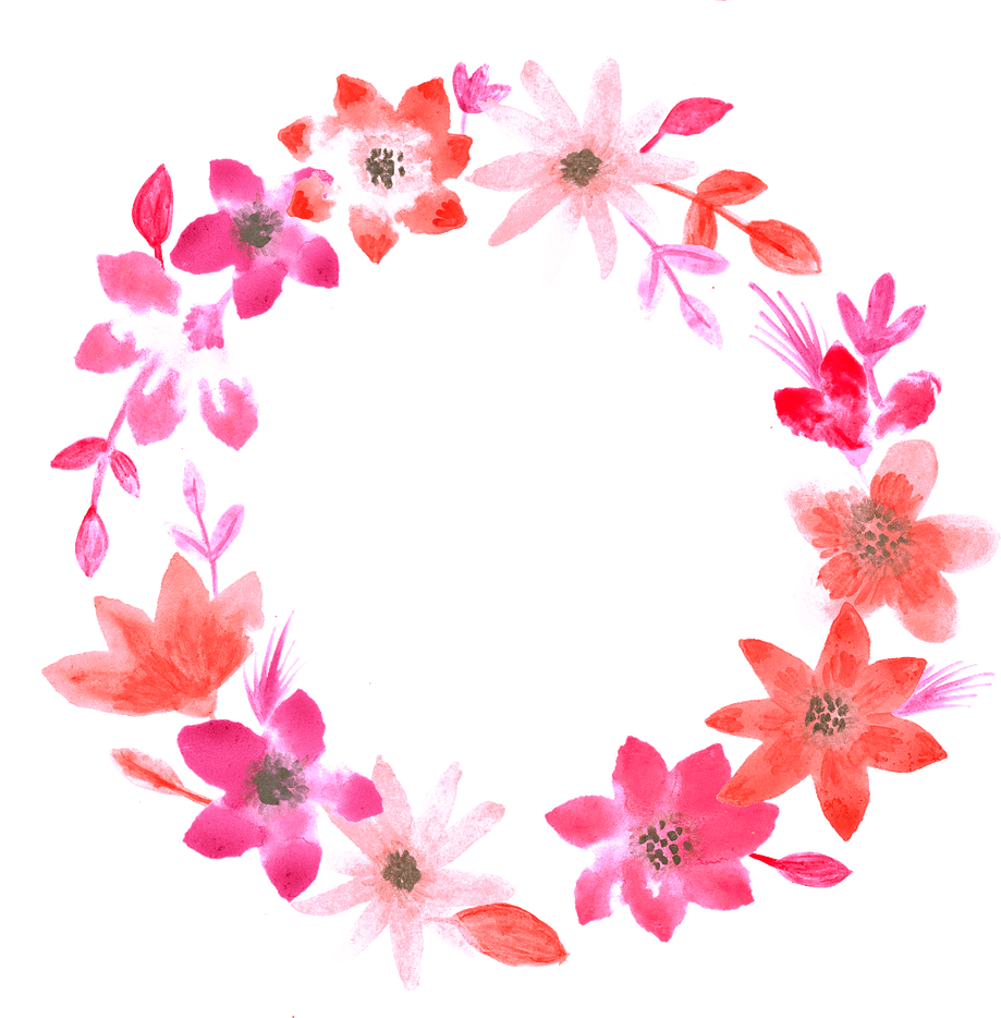 Pink Flowers Border PNG