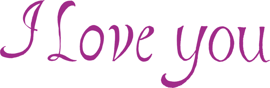 I Love You Text PNG