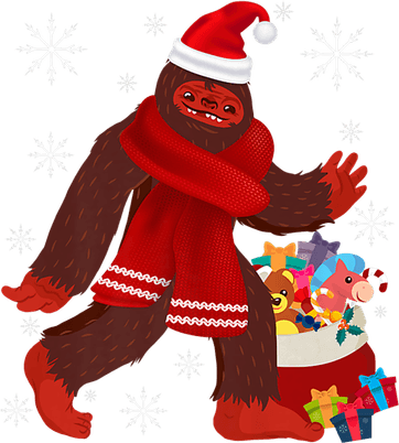 Bigfoot Christmas PNG