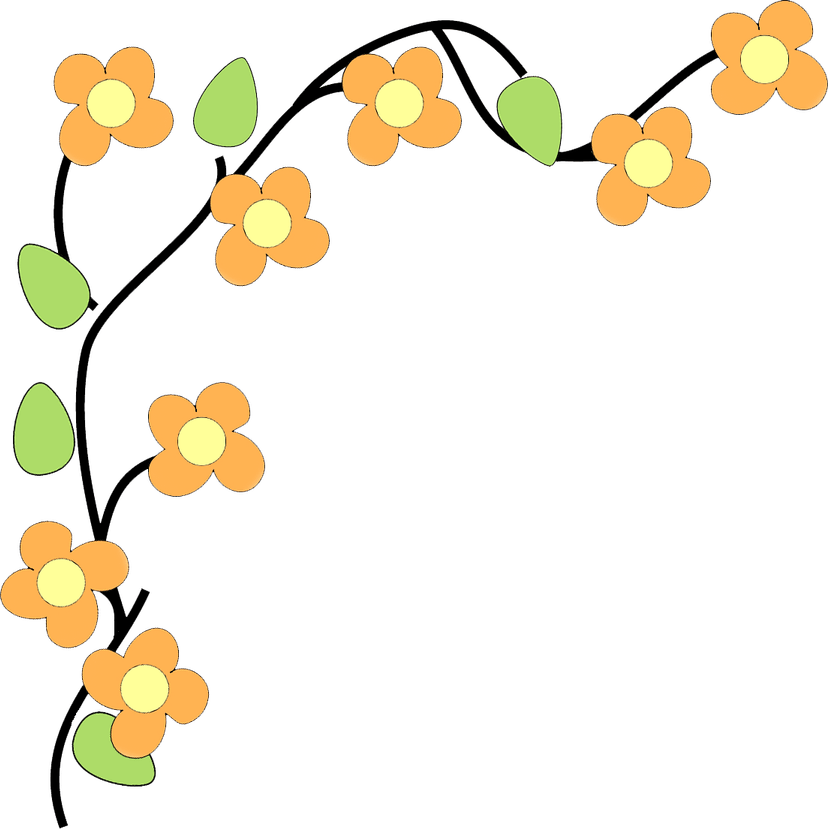 Fall Flower Border PNG
