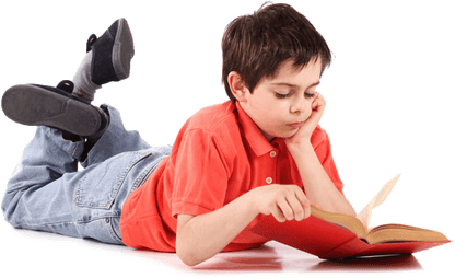 Children Reading Book PNG