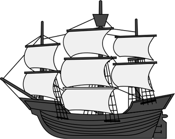 Pirate Ship Outline PNG