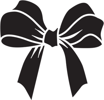 Black Ribbon Bow PNG