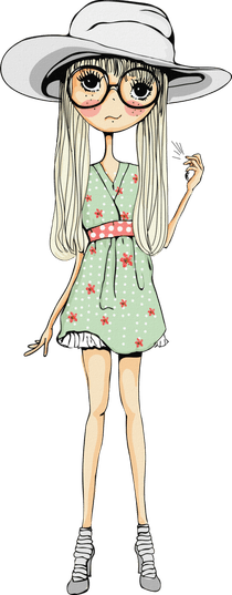 Cute Drawing Of Girls PNG
