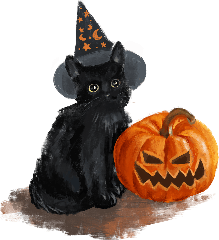 Halloween Black Cat PNG