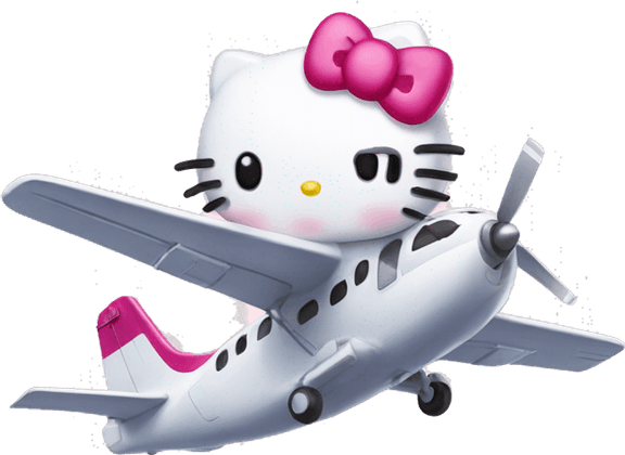 Hello Kitty Airplane PNG