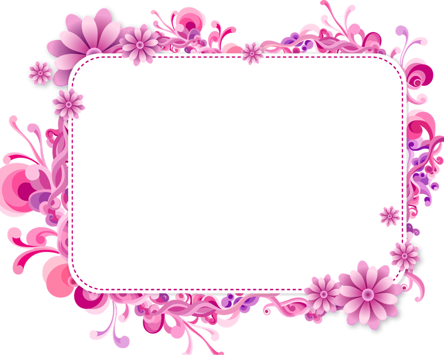 Silver Flower Border PNG