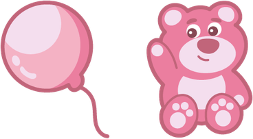 Bear With Pink Balloon PNG