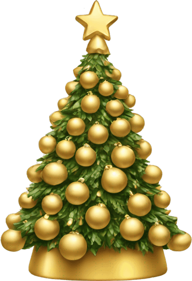 Gold Christmas Tree PNG
