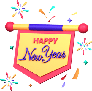Happy New Year Banner PNG