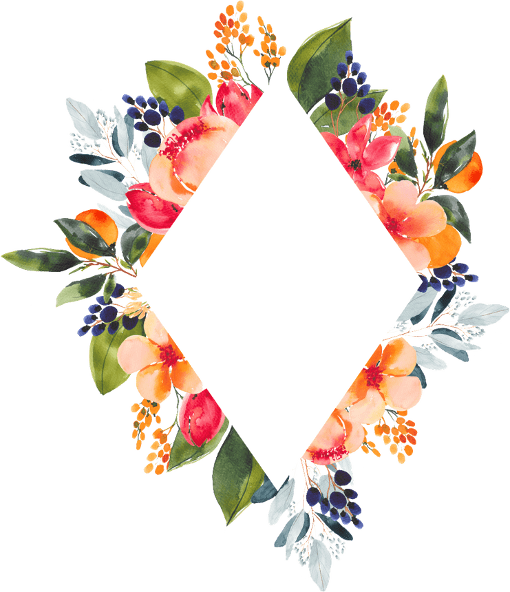 Watercolor Leaves Border PNG