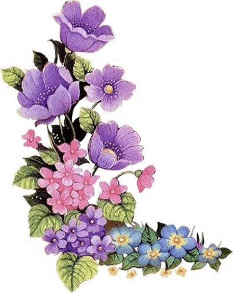 Purple Flowers Border PNG