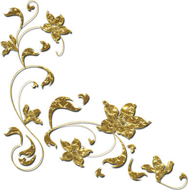 Golden Floral Border PNG