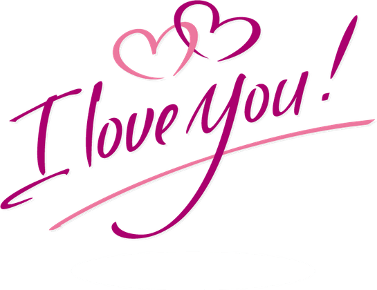 I Love You Text PNG