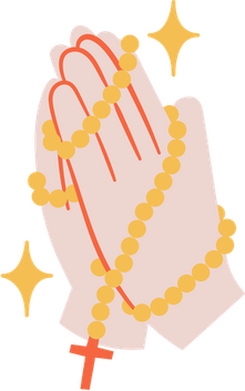 Praying Hands With Cross PNG
