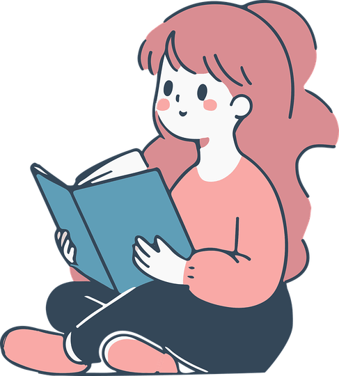 Woman Reading Book PNG