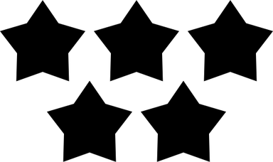 5 Star Black And White PNG