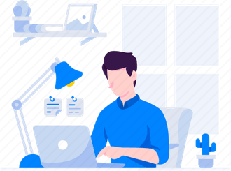 A Man Working On Computer PNG
