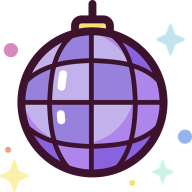 Cartoon Disco Ball PNG