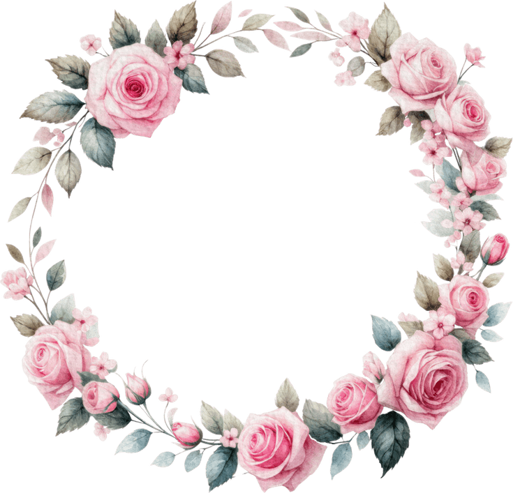 Pink Flower Circle PNG