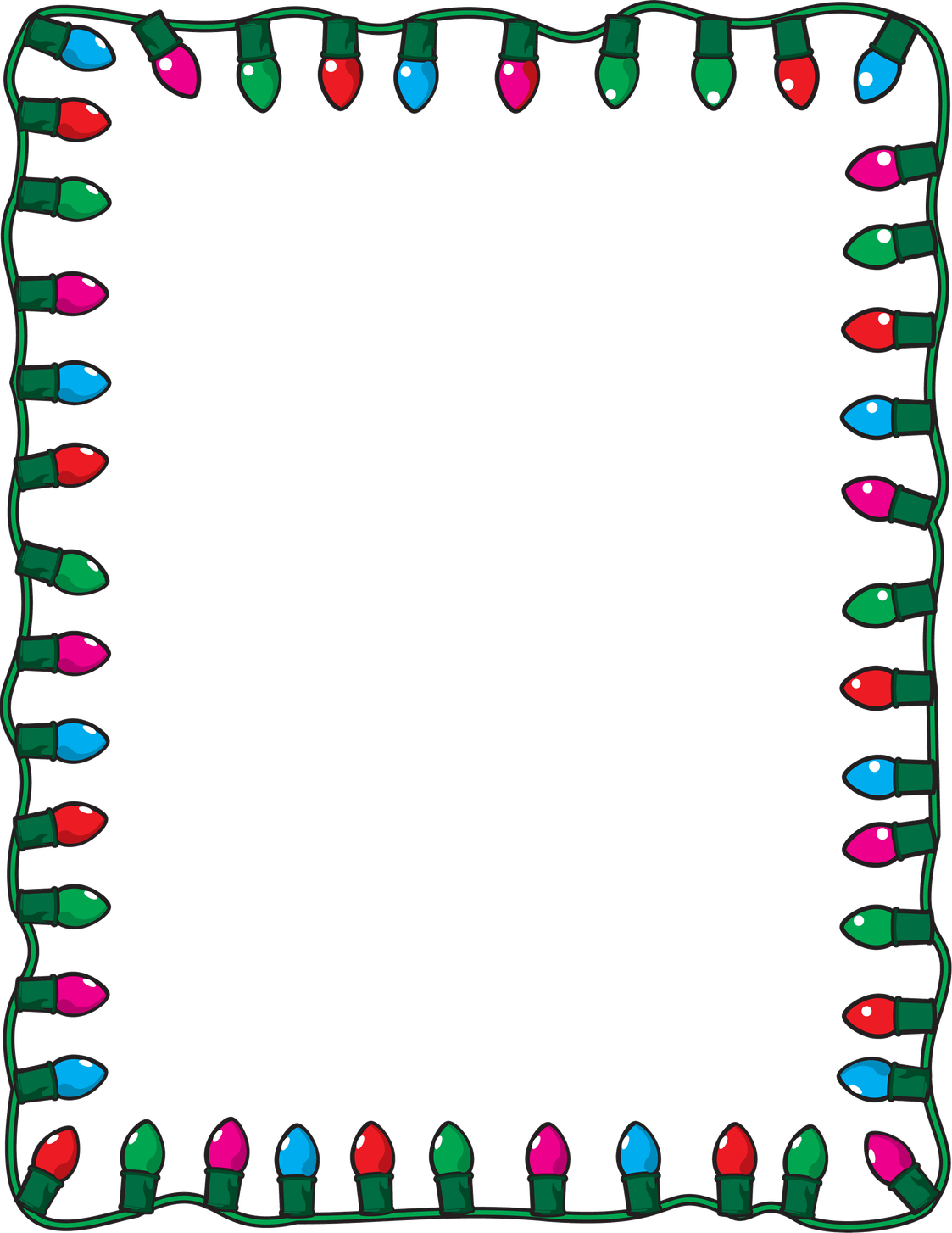 Christmas Lights Frame PNG
