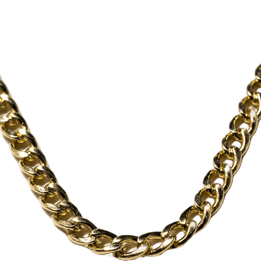 Gold Cuban Link Chain PNG