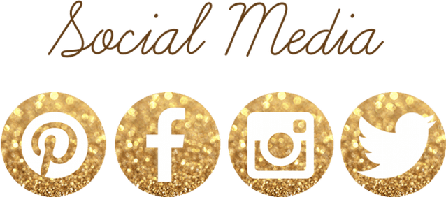 Golden Social Media Icons PNG