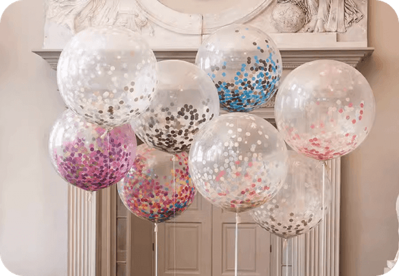 Silver Glitter Balloon PNG