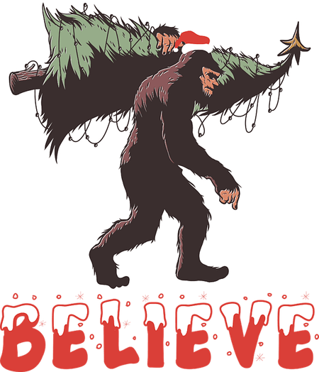 Bigfoot Christmas PNG