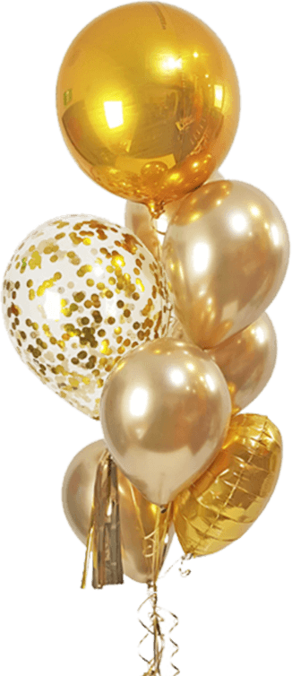 Gold And White Balloon PNG