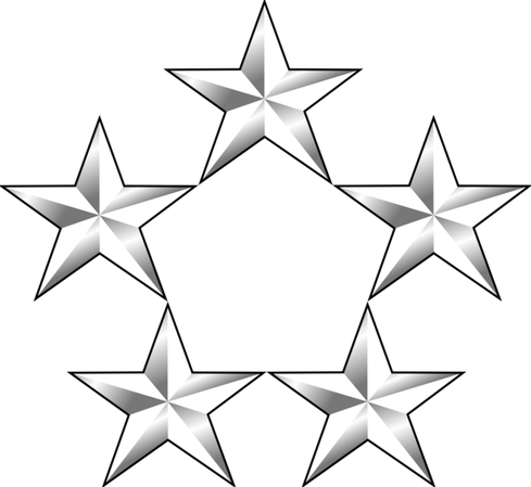 5 Star Black And White PNG