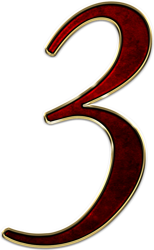 3 Number PNG
