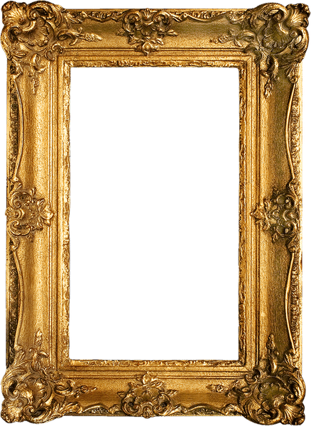 Mirror Gold Frame PNG