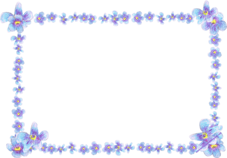 Purple Flowers Border PNG